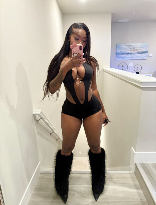 Kelly Cutout Shorts Romper (S-L)