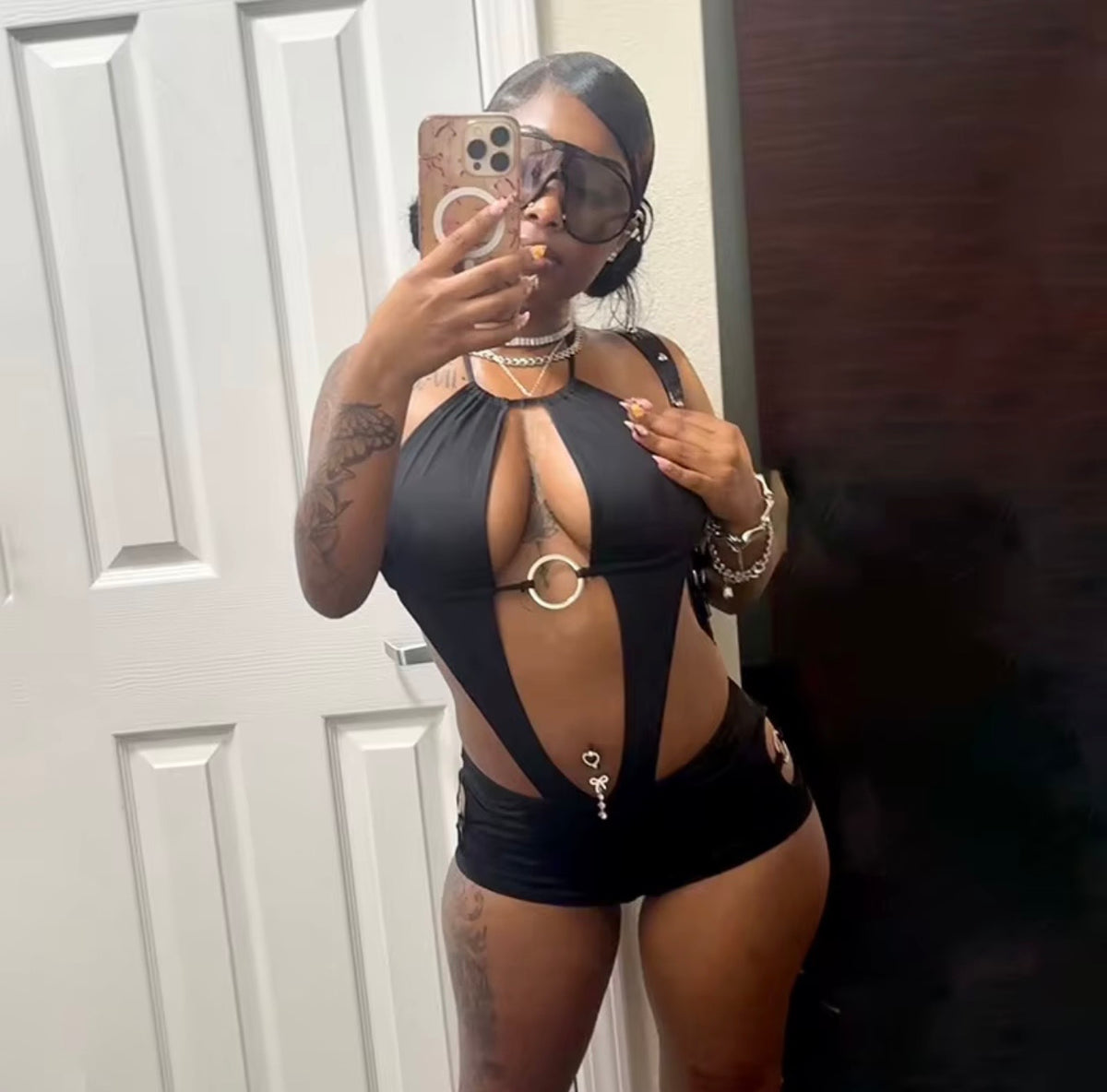 Kelly Cutout Shorts Romper (S-L)