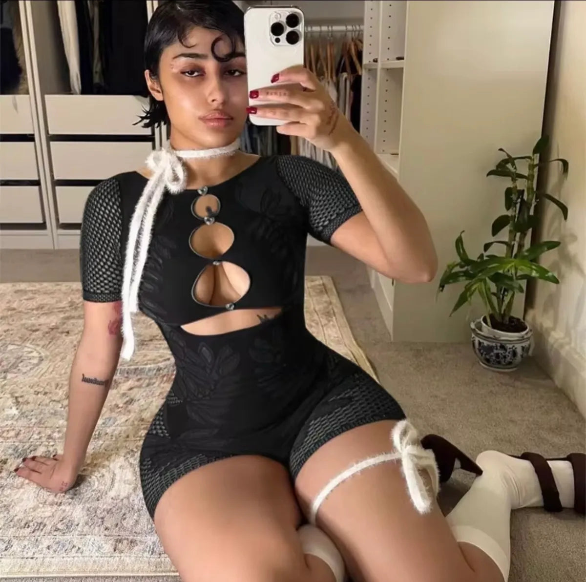 Tiana Lace Shorts Romper (S/M & L/XL)