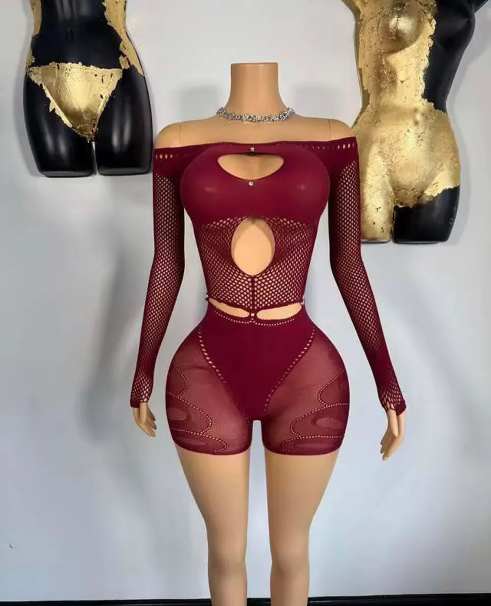 Mesh With Me Shorts Romper (One Size)