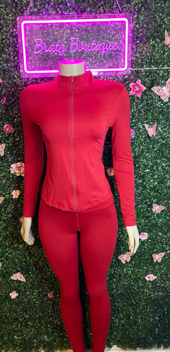 Sara Zip Up 2 Piece Leggings Set (XS-L)