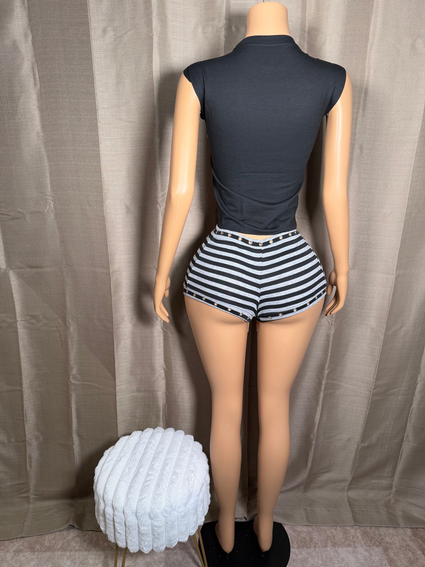 Rockstar 2 Piece Striped Shorts Set (S-L)