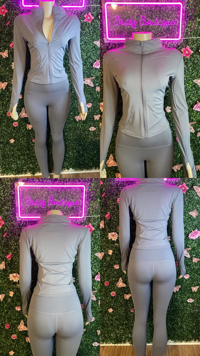 Ava 2 Piece Zip Up Leggings Set (S-XL)