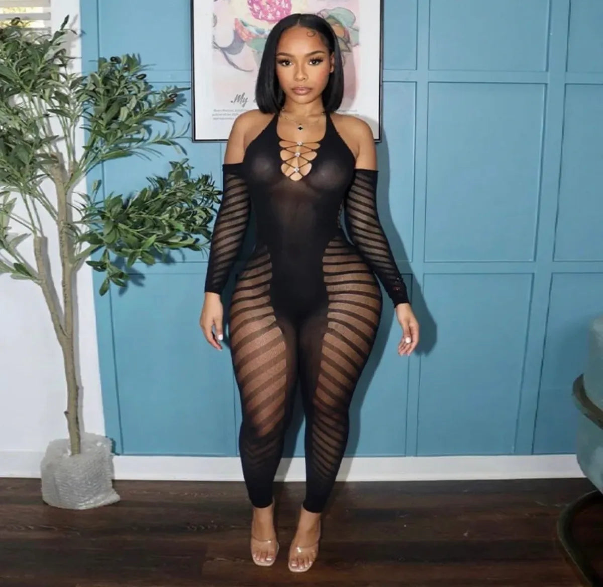 Hollywood Mesh Romper (One size)
