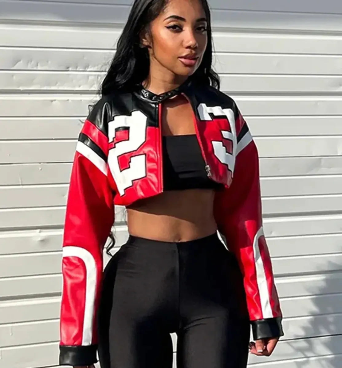 Red Varsity Cropped Jacket