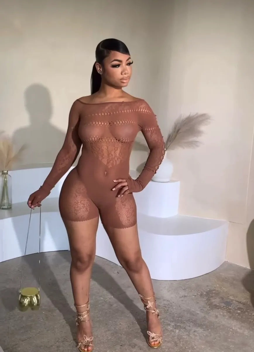 Rebellious Mesh Shorts Romper (One Size)
