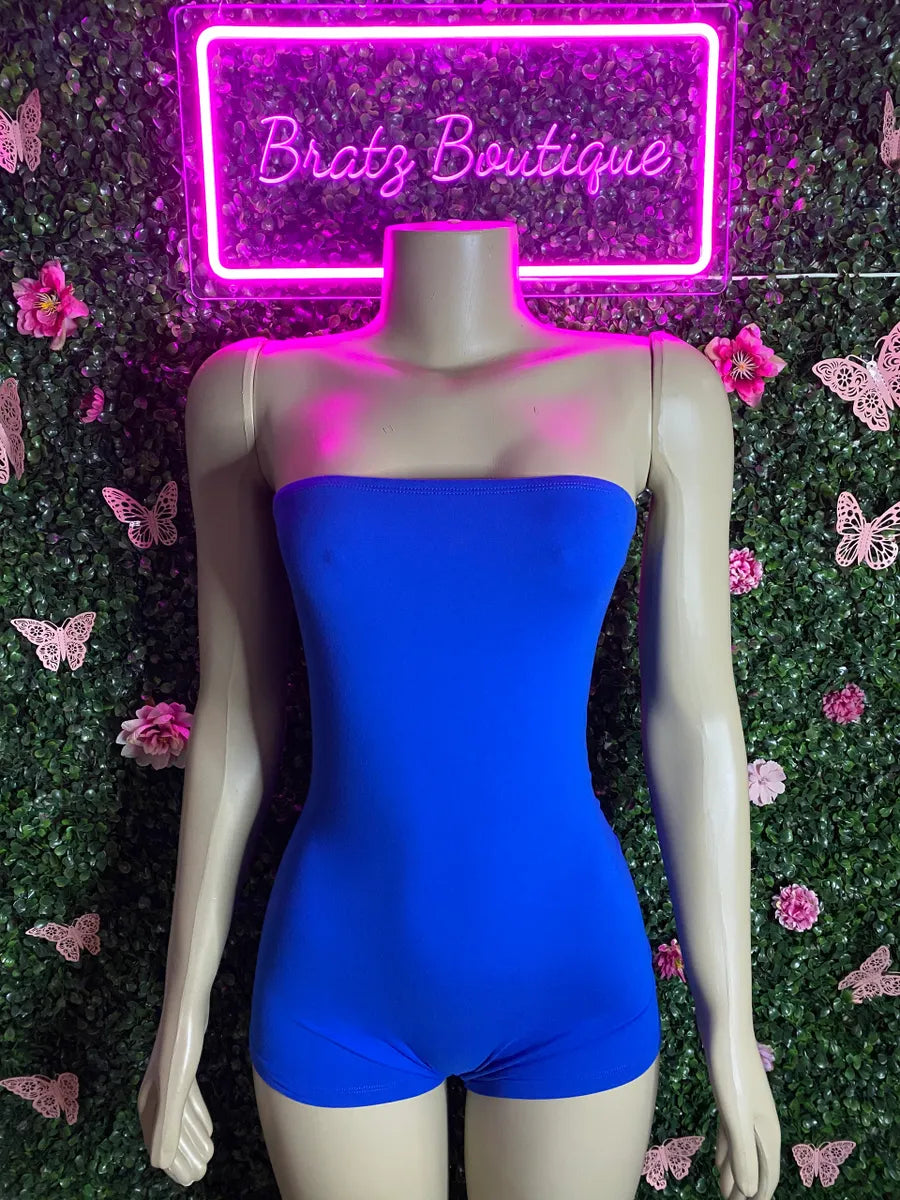 Sunny Days Strapless Shorts Romper