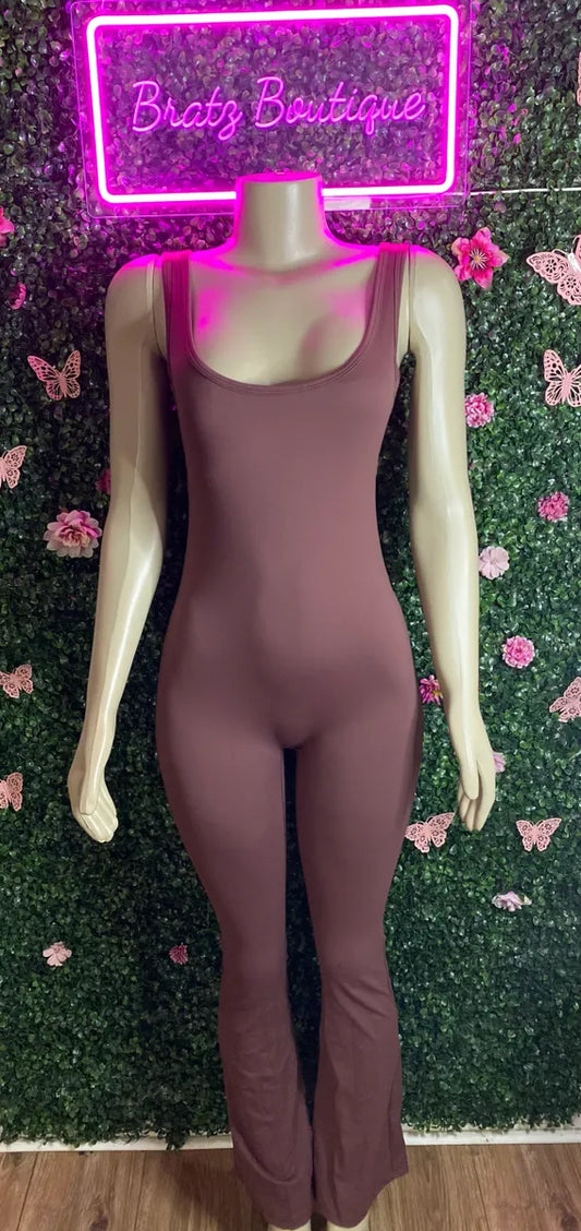 Daisy Flared Jumpsuit Brown (S-L)