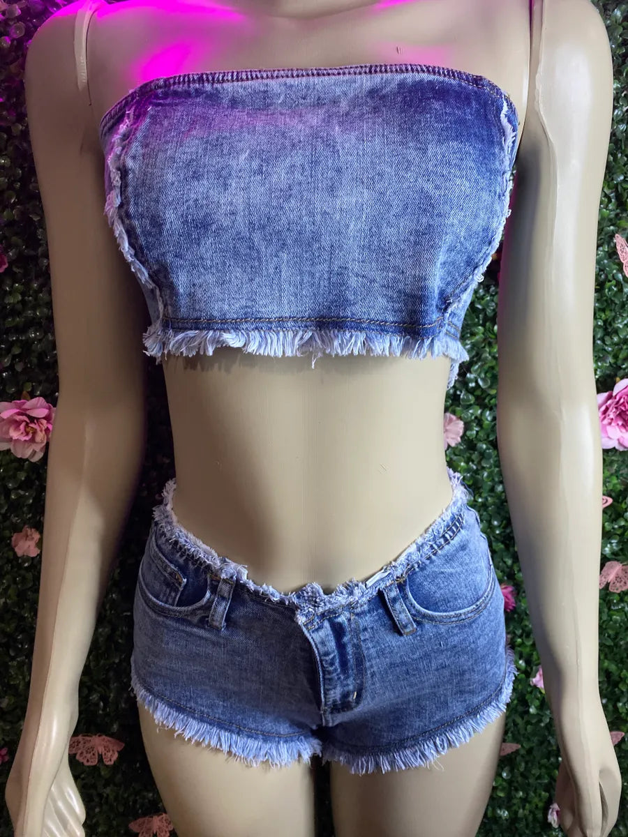 Jalissa Denim Shorts Set (S-XL)