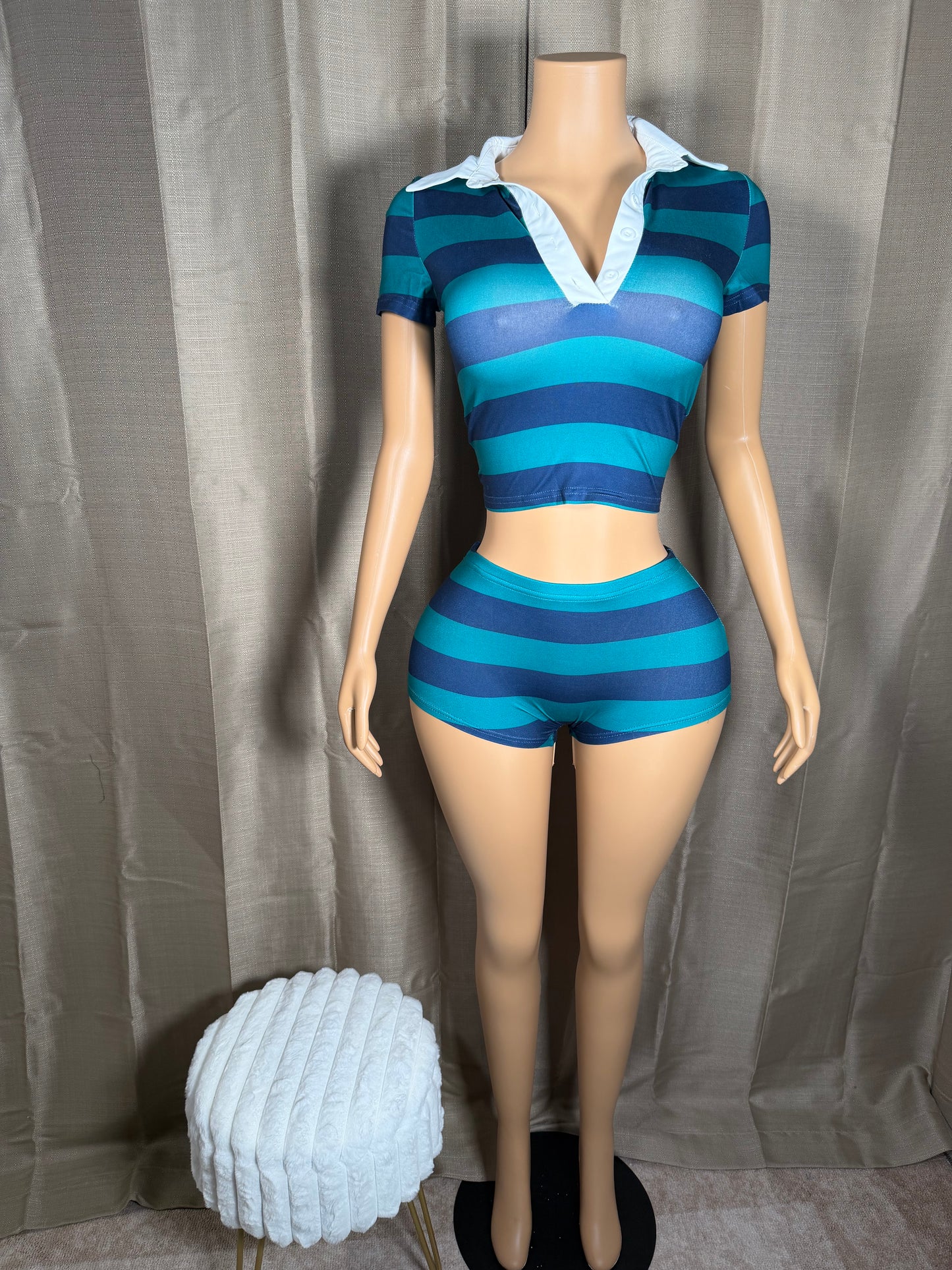 Yasmine Striped Shorts Set (XS-XL)