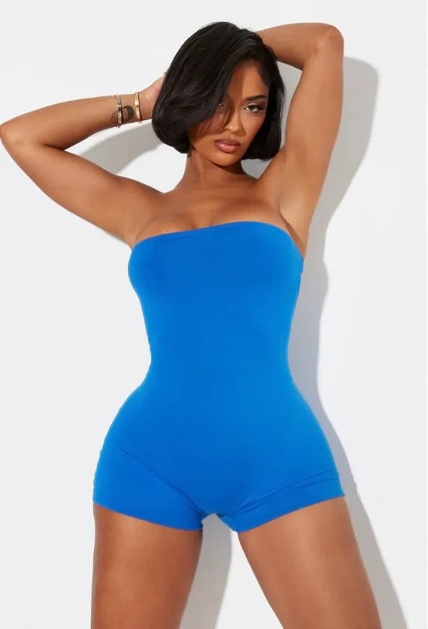 Sunny Days Strapless Shorts Romper