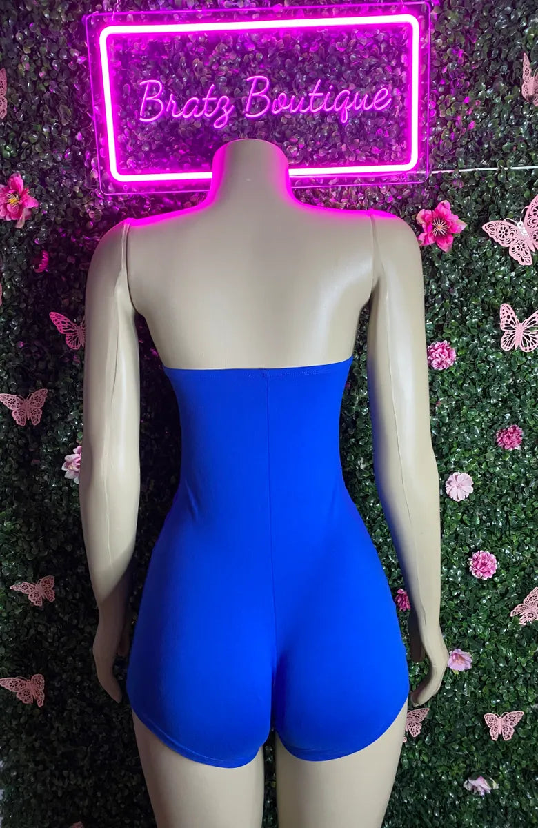 Sunny Days Strapless Shorts Romper