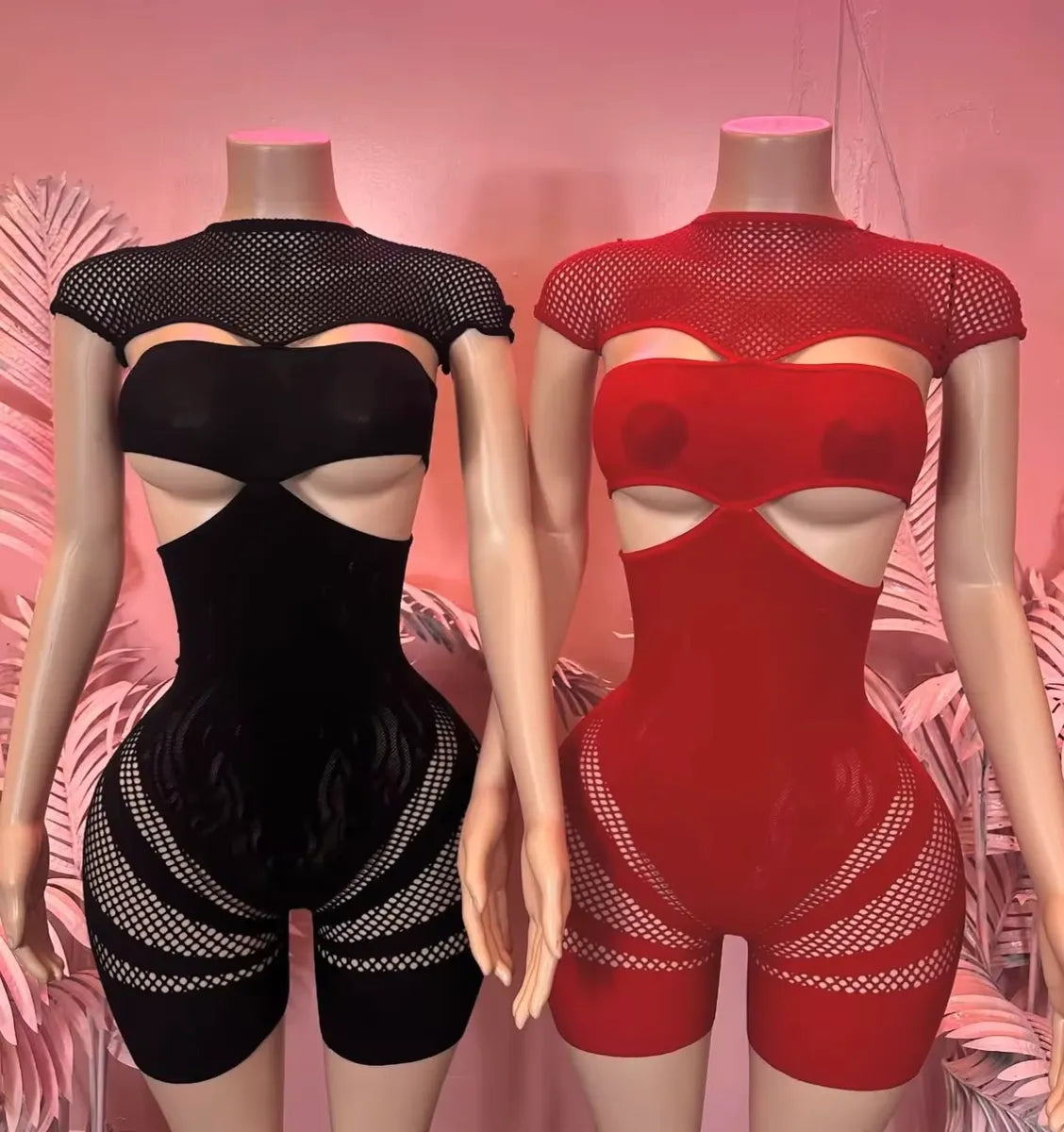 Jeralyn Mesh Romper (Stretchy One Size)