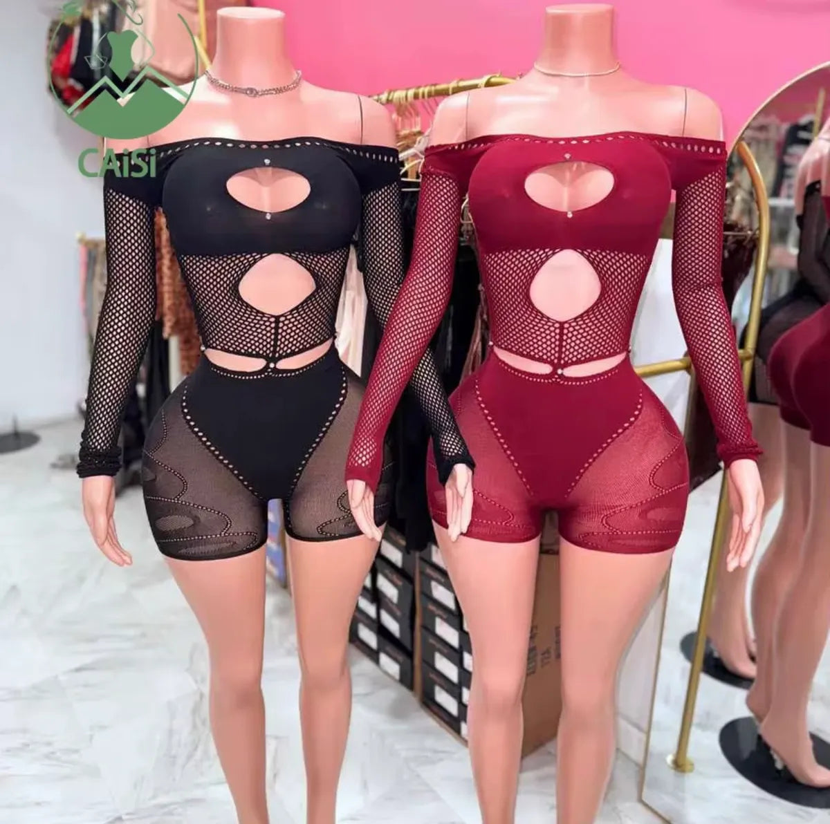 Mesh With Me Shorts Romper (One Size)