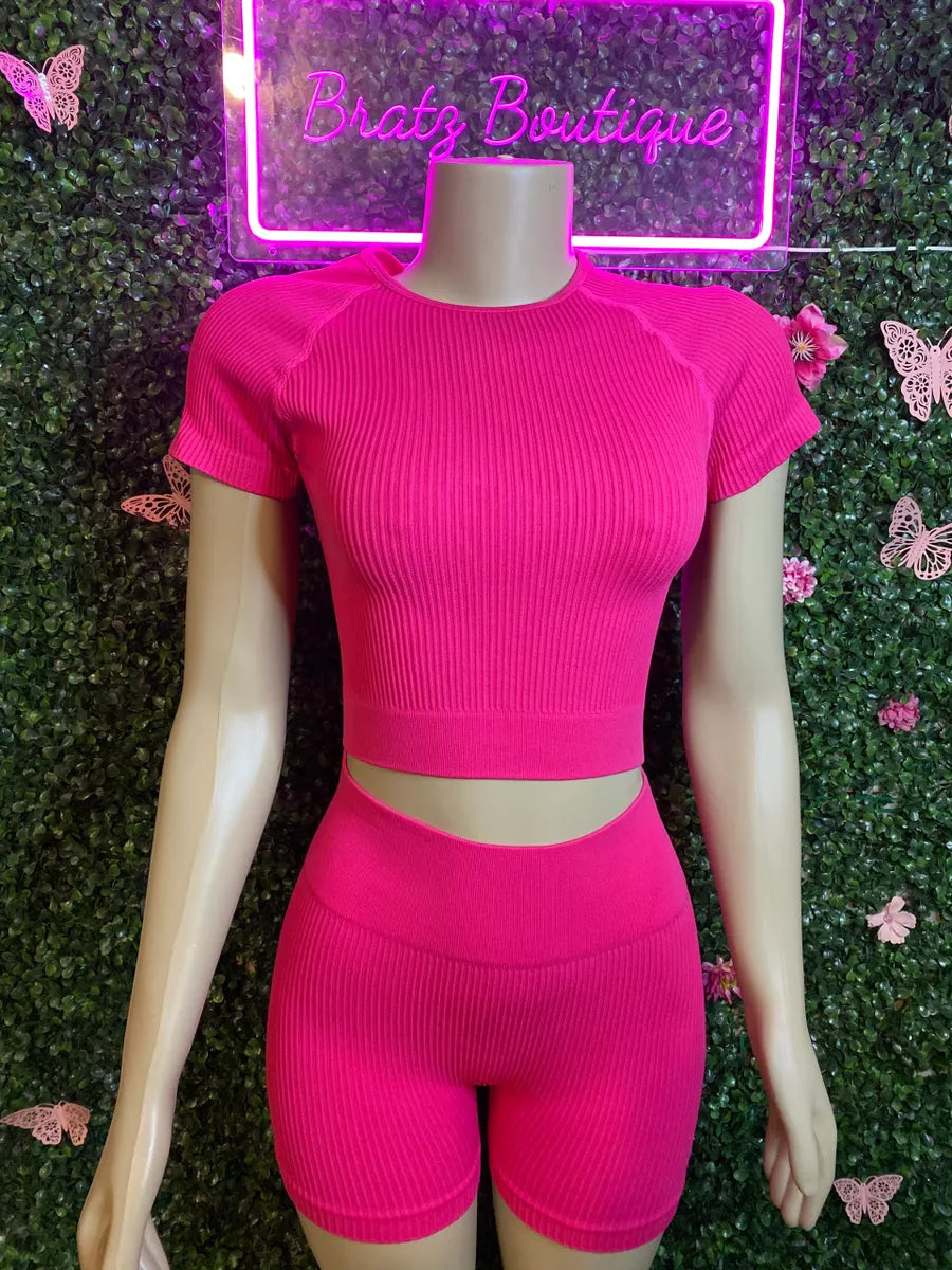 Pink Starburst 2 Piece Shorts Set