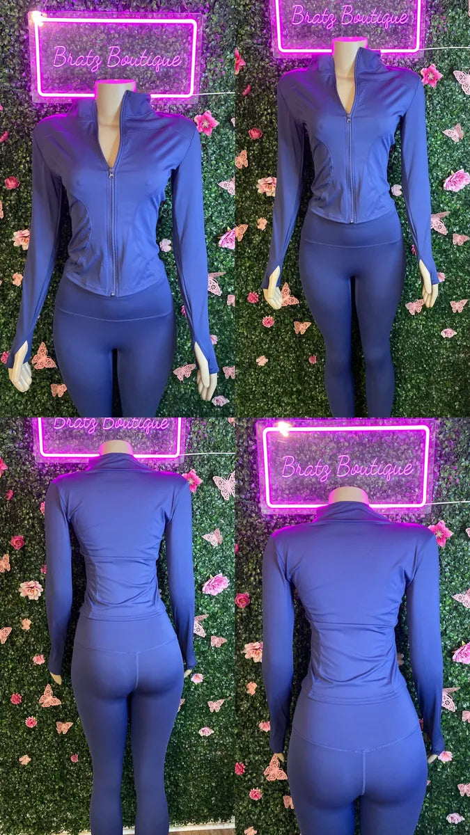 Ava 2 Piece Zip Up Leggings Set (S-XL)