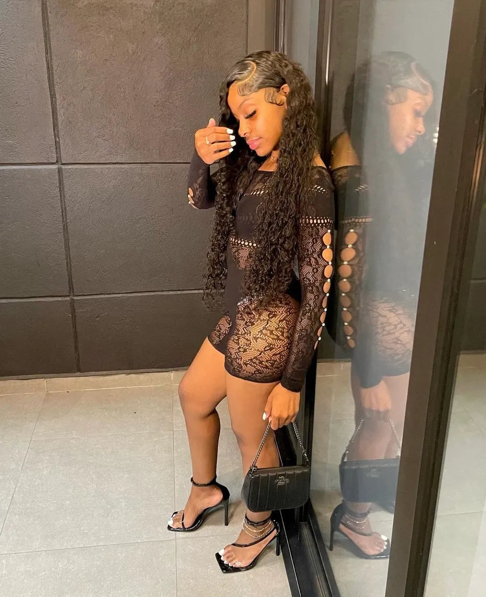 Rebellious Mesh Shorts Romper (One Size)