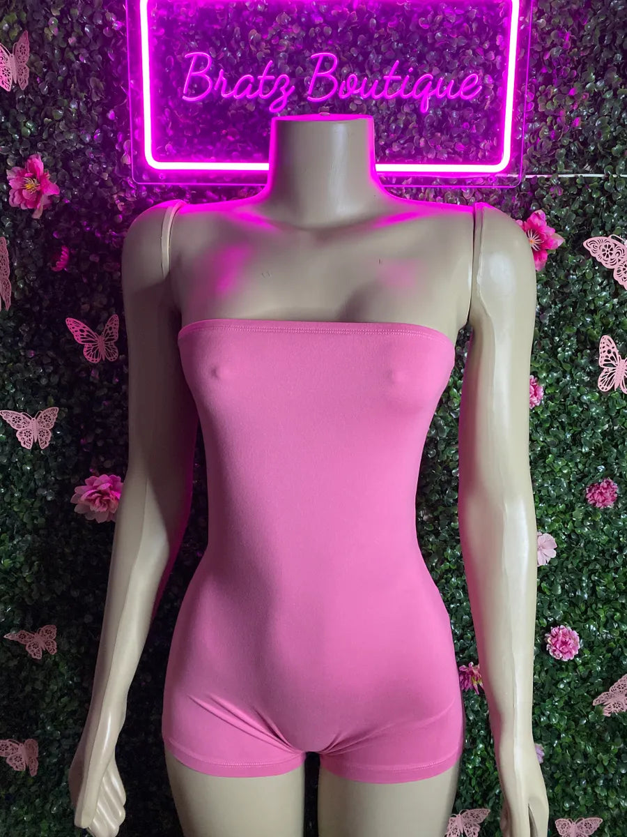 Sunny Days Strapless Shorts Romper