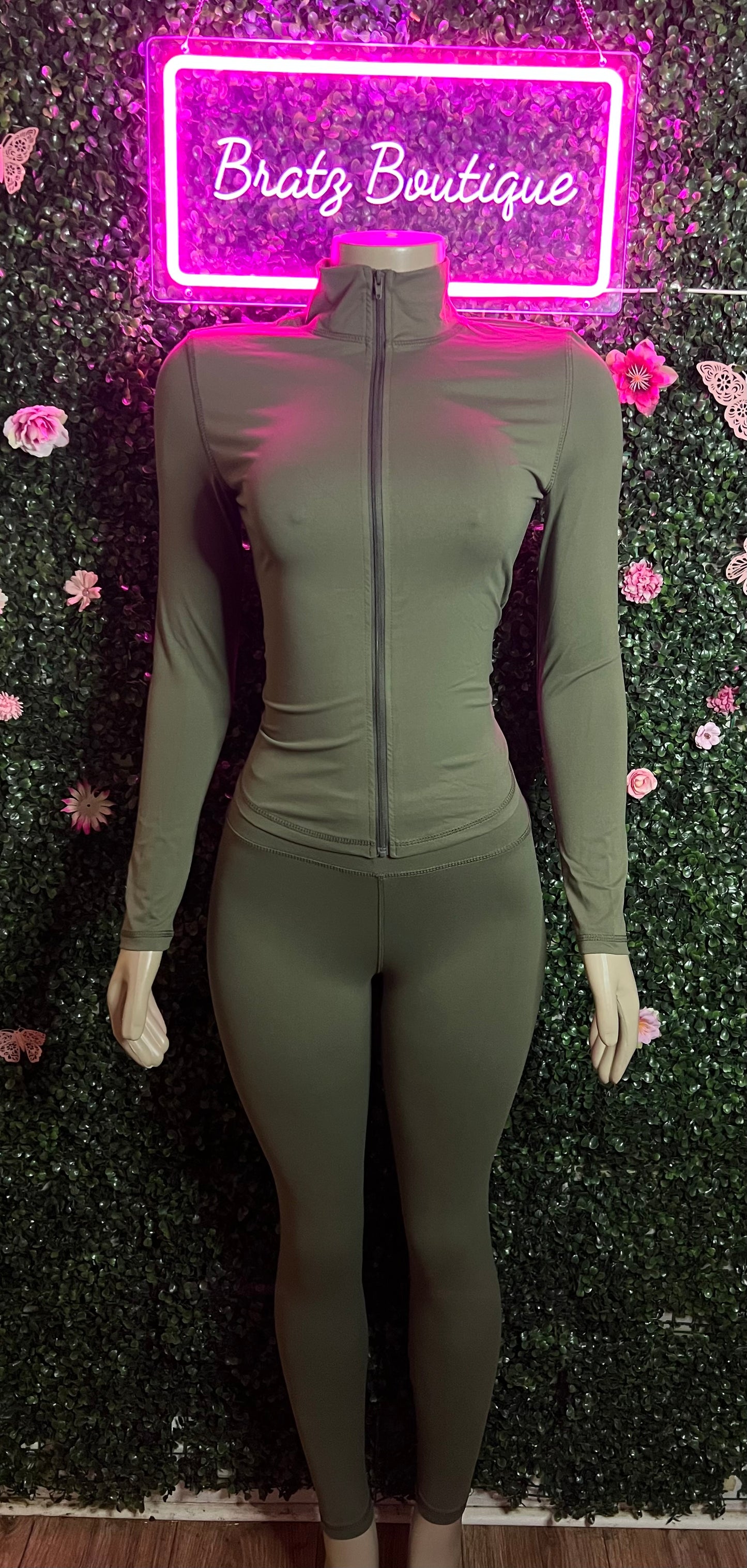 Sara Zip Up 2 Piece Leggings Set (XS-L)