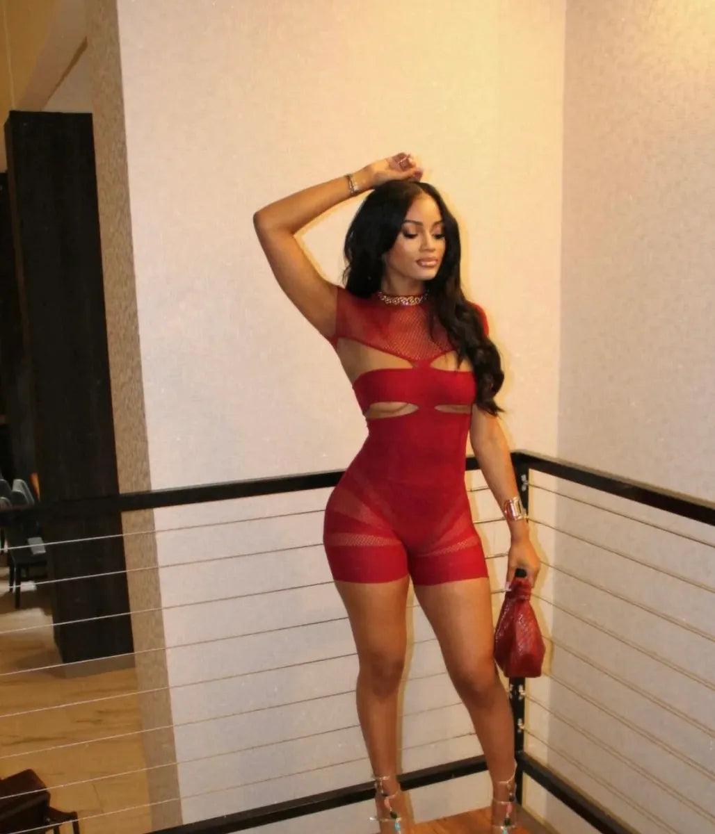 Jeralyn Mesh Romper (Stretchy One Size)