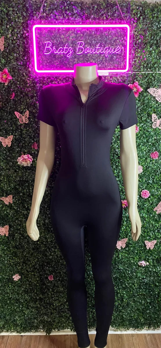 Jamie Zip Up Short Sleeve Bodysuit (S-XL)