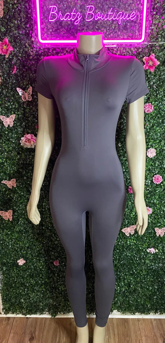 Jamie Zip Up Short Sleeve Bodysuit (S-XL)