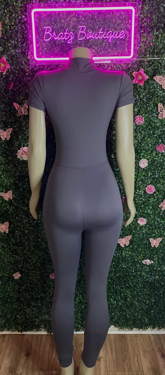 Jamie Zip Up Short Sleeve Bodysuit (S-XL)