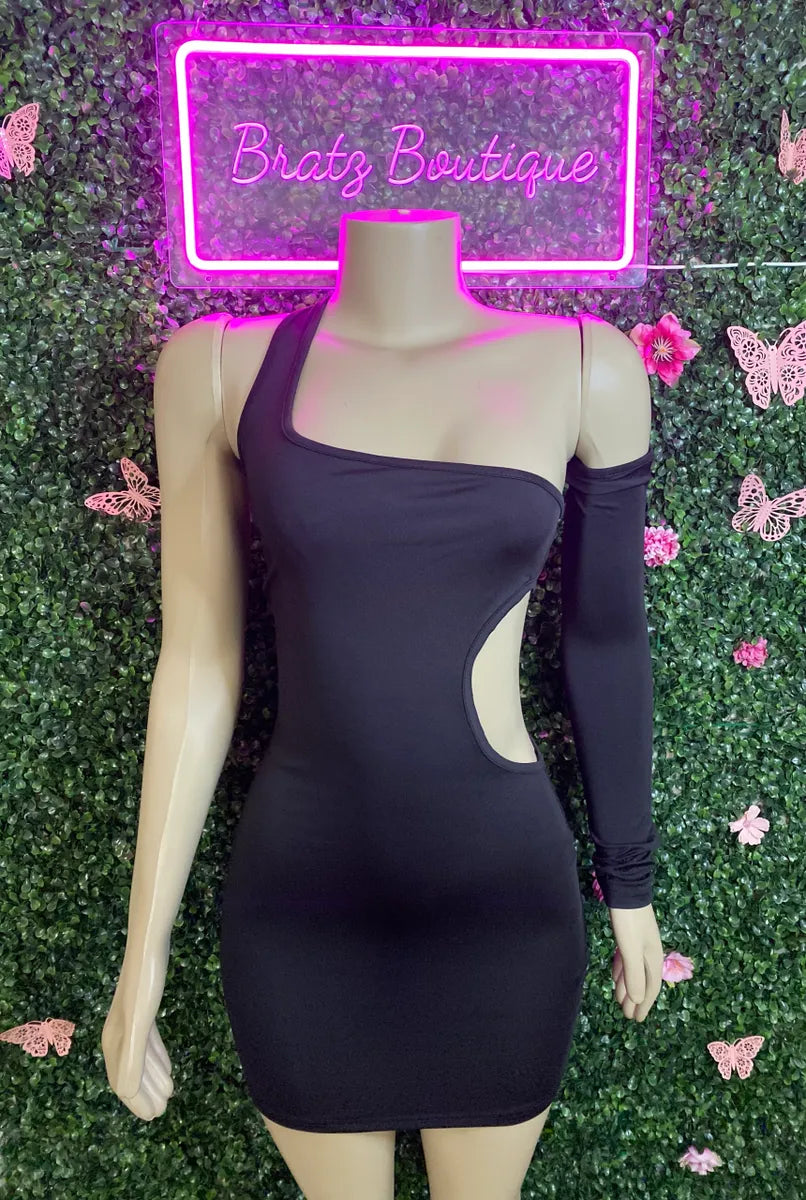 Up All Night Black Mini Dress