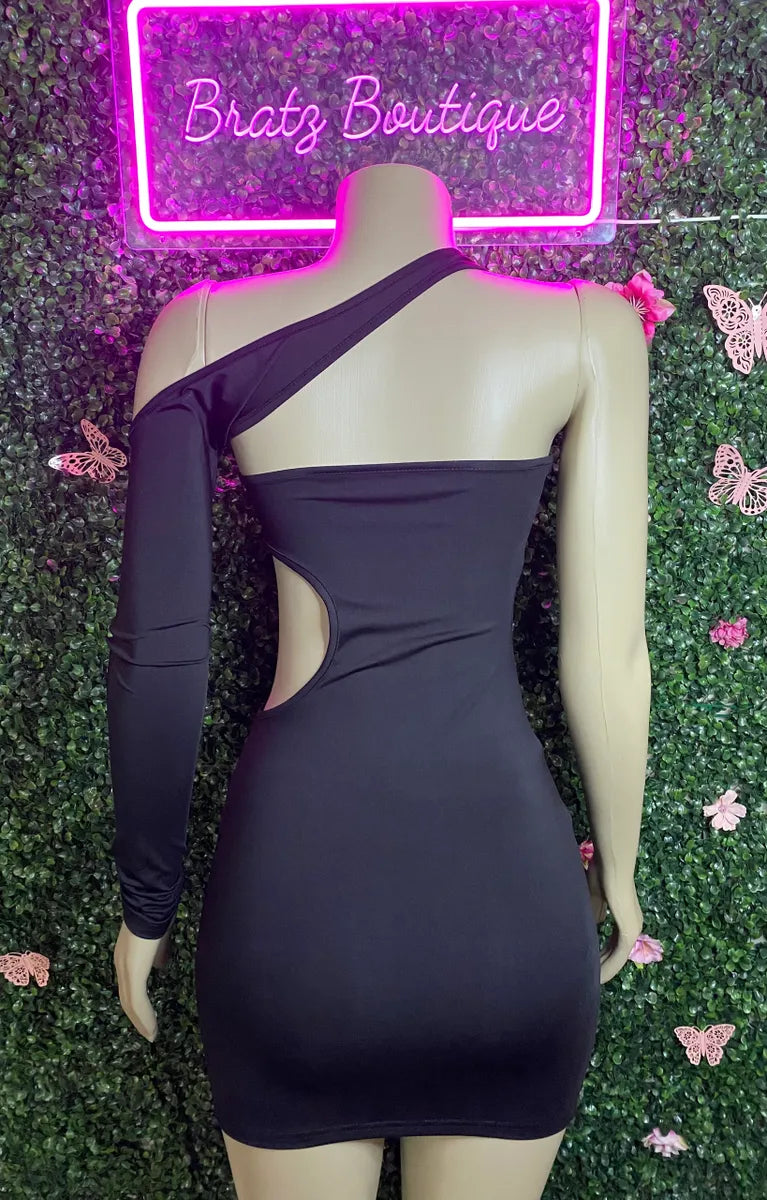 Up All Night Black Mini Dress