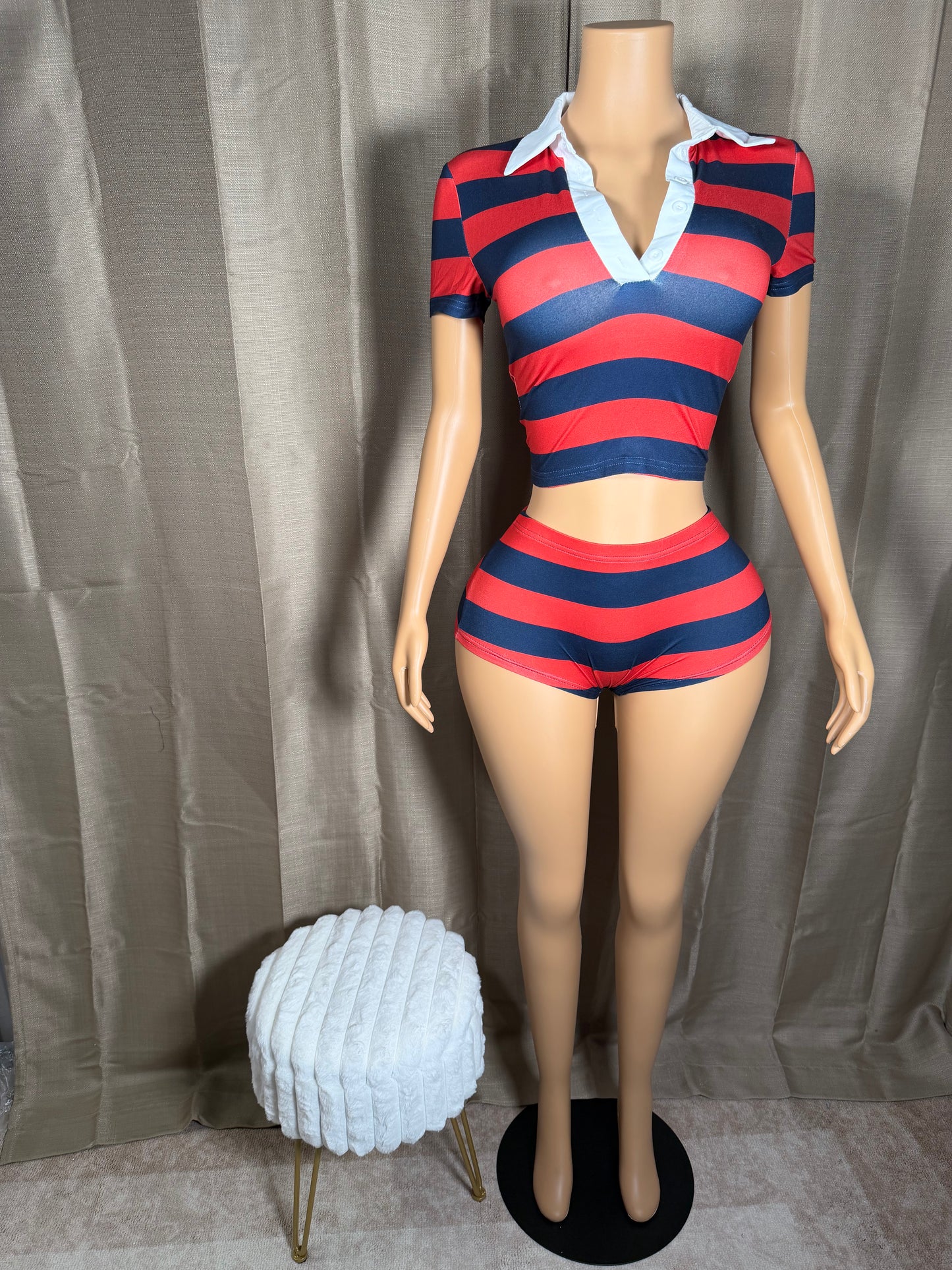 Yasmine Striped Shorts Set (XS-XL)