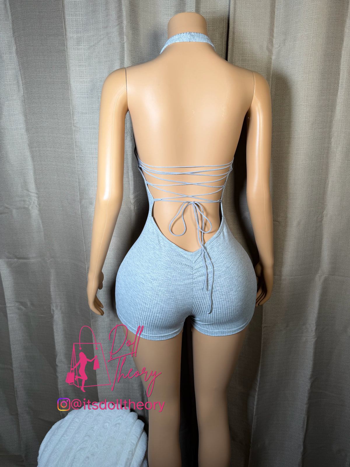 Carrie Backless Shorts Romper (XS-L)